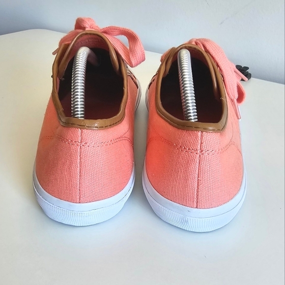 Isaac Mizrahi Women's Peach Canvas Low Top Sneakers Size 11 - Picture 5 of 10